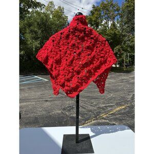 NEW handmade crochet SKULL wrap shawl open front poncho cardigan scarf ONE SIZE